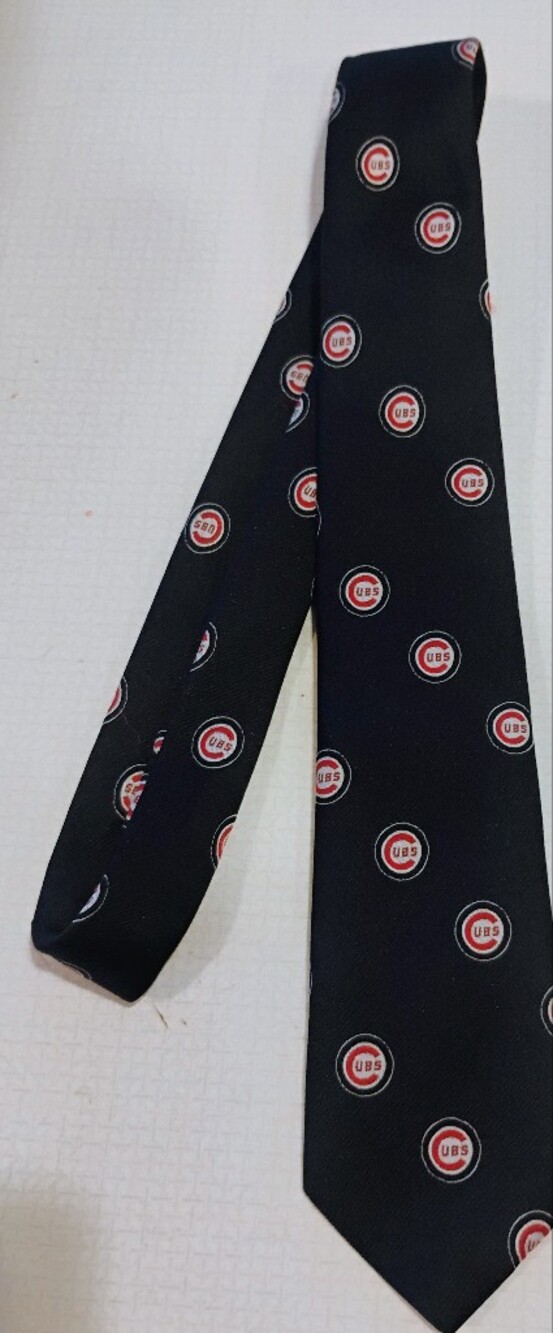 Chicago Cubs Navy Patterned Men's Tie